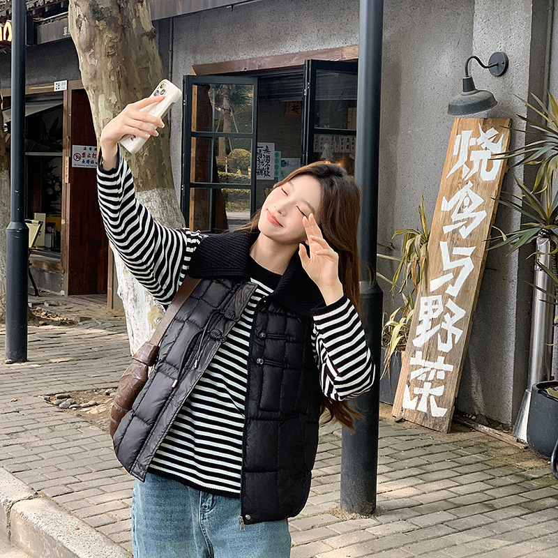 秋冬羽绒棉马甲女外穿2025新款短款宽松百搭背心坎肩马夹外套|undefined