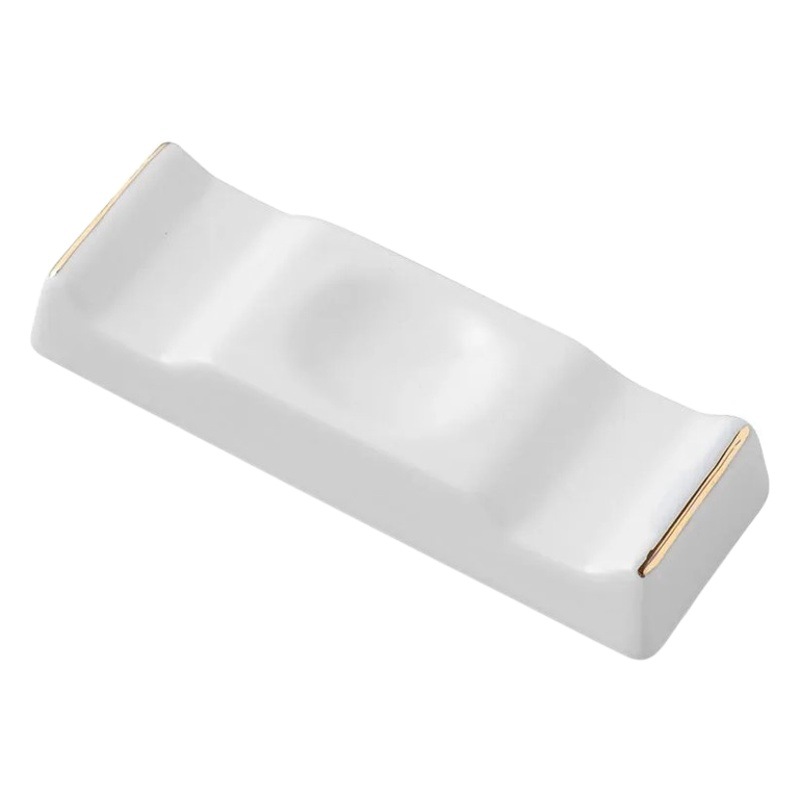 Chopstick Ceramic Holder Spoon Holder Hotel Table Dual-Use Multi-Purpose Pure White Chopstick Holder Pillow Commercial Gold Edge Chopstick Holder Wholesale