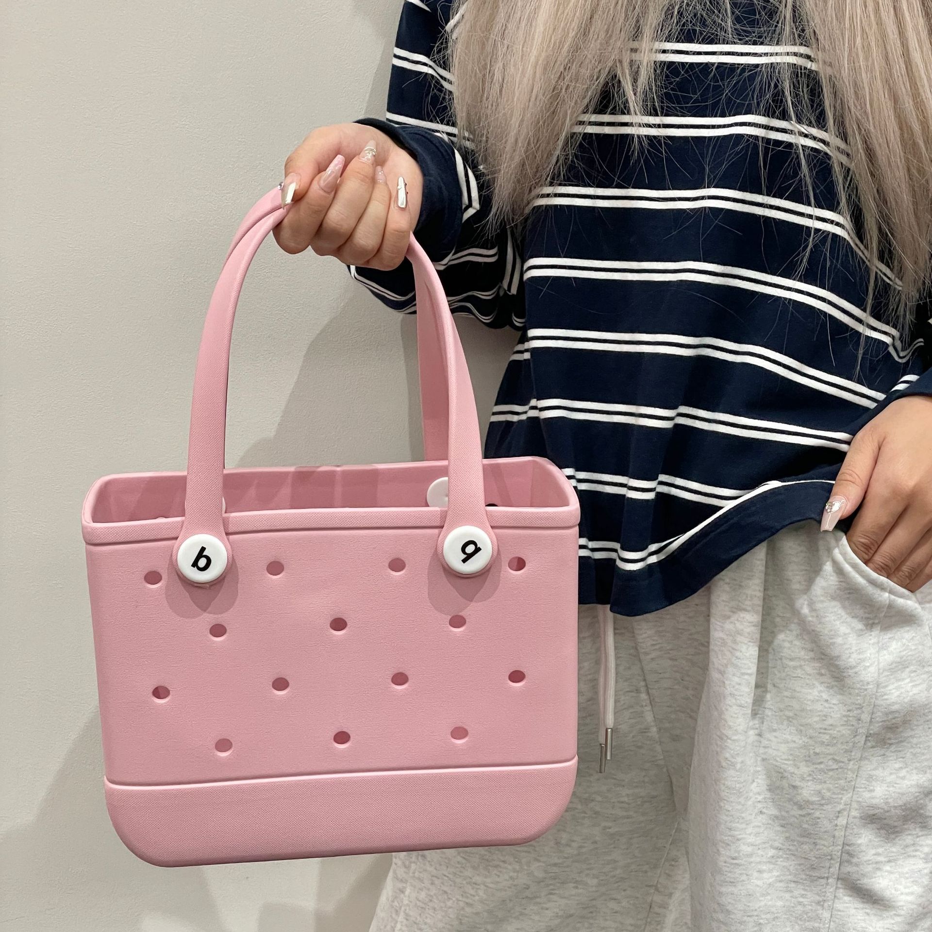 840g Weight Open Closure Type Double Handle Strap Type Tote Bag Bags Type Casual Occasion EVA Material Solid Color Pattern Spring&Summer Season Women's Gender Streetwear Style Square Shape Medium Size Women's Medium EVA Solid Color Streetwear Square Open Tote Bag 22