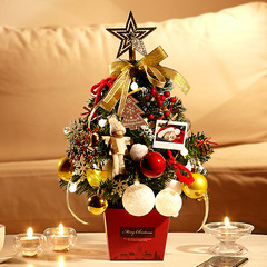 クロスボーダー新しいクリスマス装飾デスクトップミニクリスマスツリーライト付き発光オーナメントホリデーレイアウトギフト