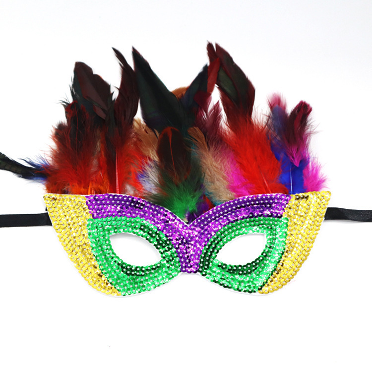 Carnaval europeo y americano Mardi Gras máscaras doradas morada-verde - sequela máscaras de fiesta bar transfronterizas