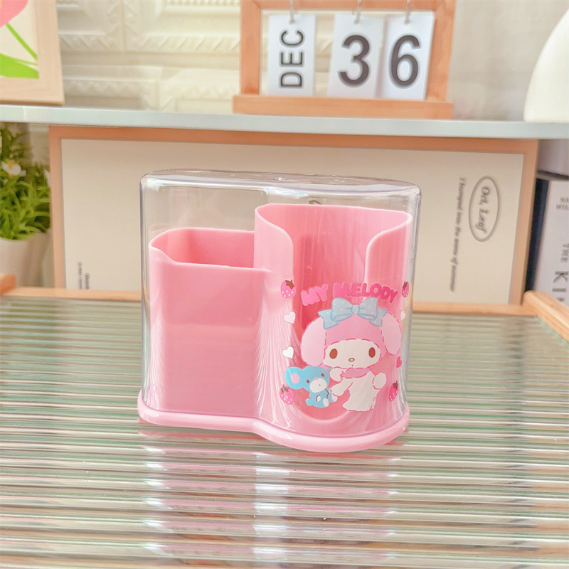 日系卡通少女心化妆棉粉扑收纳盒家用棉签收纳盒猫咪马卡龙盒子|undefined