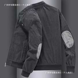 加绒加厚外套男2025秋冬季新款工装宽松中年男灯芯绒复古夹克男潮