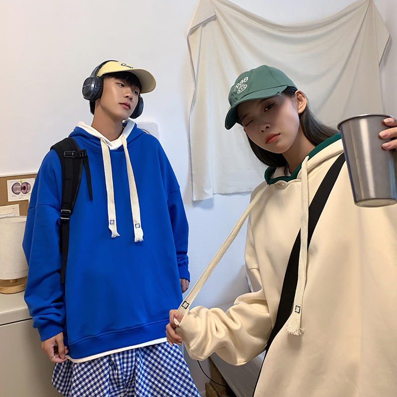 Maglione base sportivo sciolto di marca alla moda 2023 autunno/inverno per giovani coppie con cappuccio_voghion.com