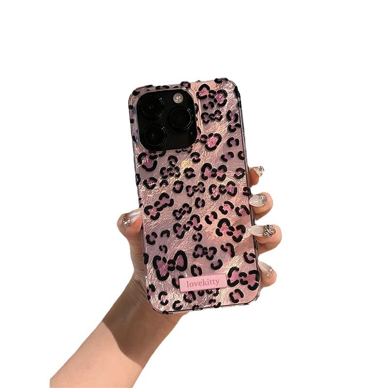 クリエイティブなグラデーションピンクのヒョウ柄は、Apple 17 Pro Max、人気の16新モデル、13大穴、15 Pro、アイスランド14 INSに適しています。|undefined