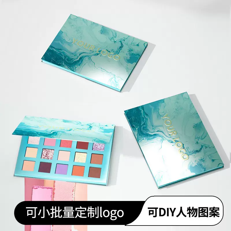北美市场外贸跨境彩妆 外贸小批量logo人物图案超多色diy眼影盘