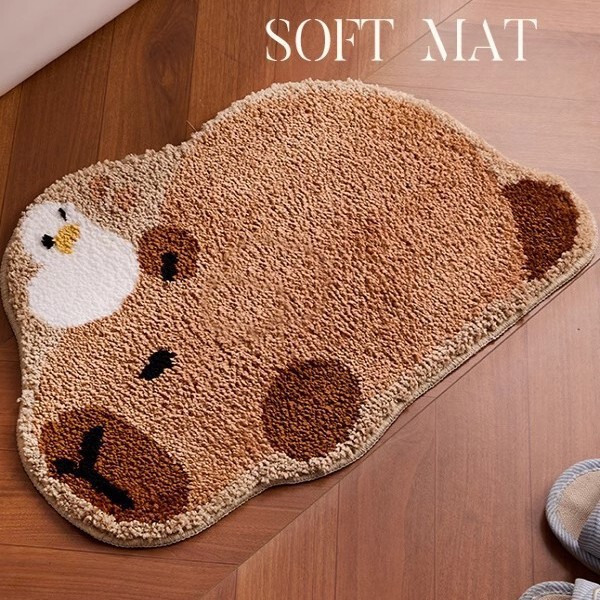 Cute Cartoon Special-Shaped Imitation Cashmere Floor Mats for Entrance Door Entrance Home Non-Slip Floor Mats Stain-Resistant and Wear-Resistant Mats
