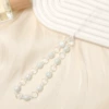 K2135 Alien glass mobile phone chain transparent+ceramic white