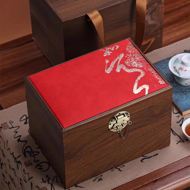 木纹福鼎白茶散茶盒茶叶盒子白牡丹包装盒寿眉茶礼盒白毫银针空盒