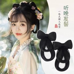 古装汉服假发一体式懒人蝴蝶结发包古风盘发造型发髻日常垫发包