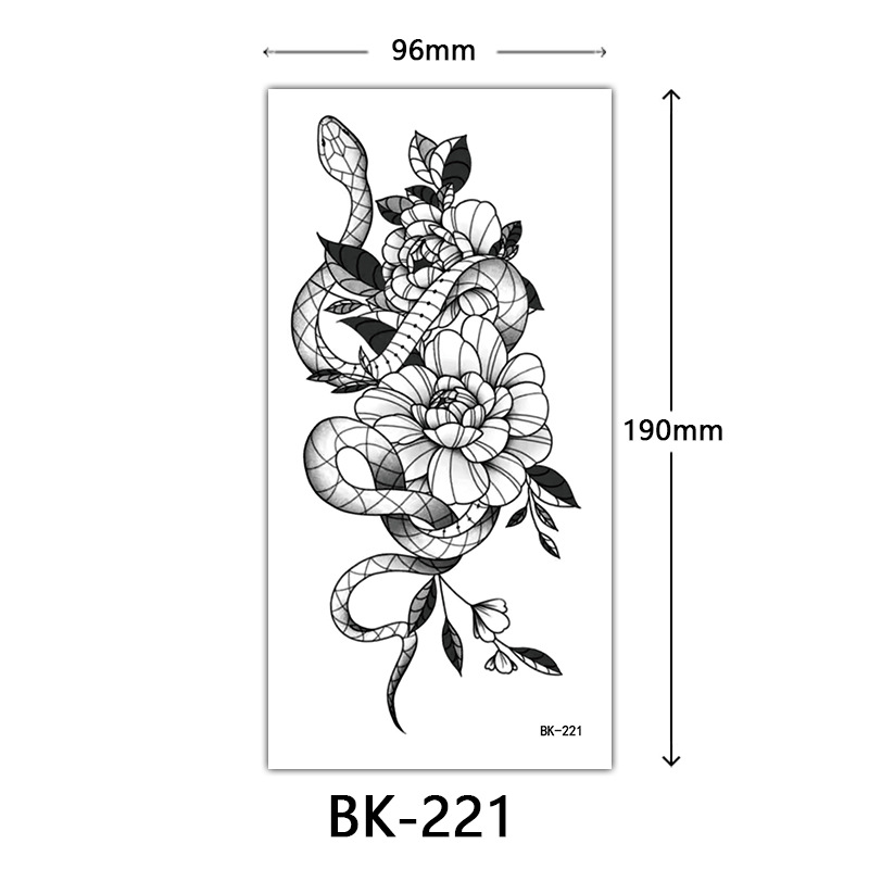 Tatuaje Temporal de Flores Boceto de Papel de Transferencia al Agua, Impresión por Transferencia de Agua, para Cuerpo image 227