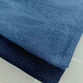 小圆点工艺水洗牛仔布提花制衣面料diy靠抱枕头鞋包帽等