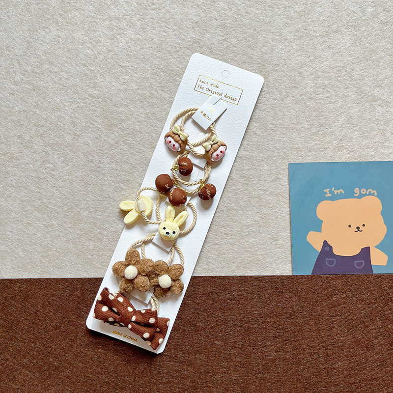 30g Weight Hair Tie Hair Accessories Type Yes Quantity Holiday, Daily Occasion Cartoon Pattern Kid'S Gender Cute Style Kid'S Cute Cartoon Cloth Hair Tie 3
