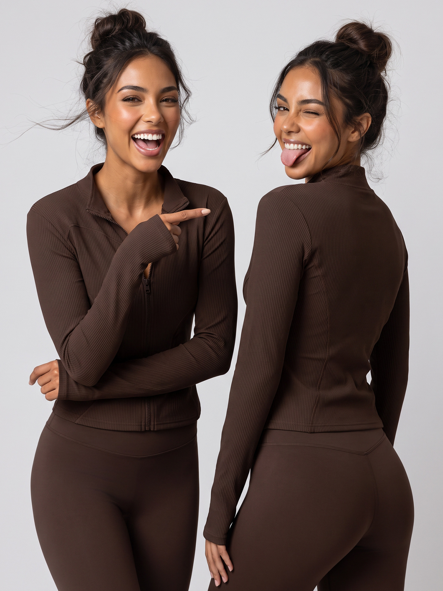 Juyitang nueva chaqueta deportiva delgada con cuello alto a rayas para mujer corriendo fitness chaqueta de yoga