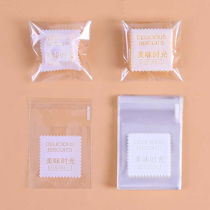 Navidad auto-Sellado bolsa pegajosa copo de nieve bolsa de embalaje crujiente máquina de sellado bolsa Año Nuevo leche azufaifo Galleta de vaca papel de embalaje azúcar