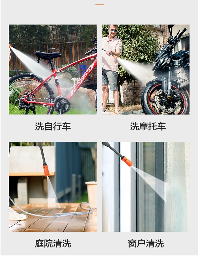 Jepus V6 High-Pressure Car Washing Machine, Household Cleaning Machine, Brushless Silent Car Washing Pump, Water Gun, Household Electric Car Washing Machine