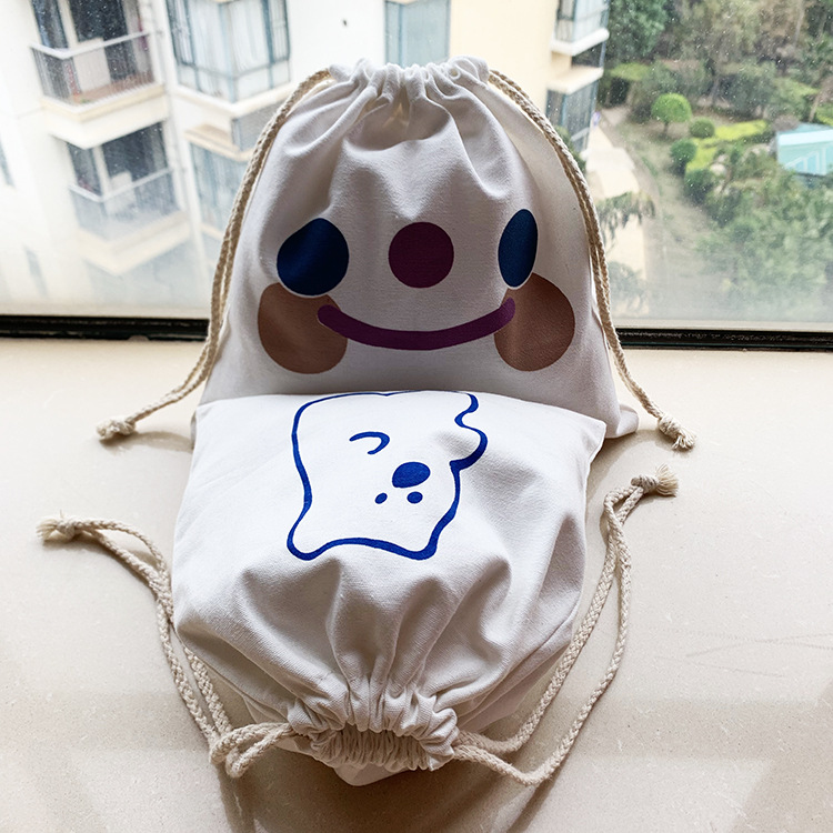 定做服装内衣白色8安帆布束口袋