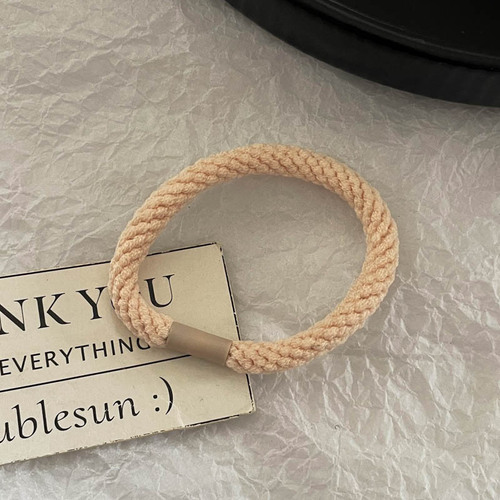 Korean-style High-Elastic Hair Tie, Versatile Coffee-Colored Hairband, Twisted Cinnamon-Style Loop for Ponytails, Women's Rubber Hair Rope
