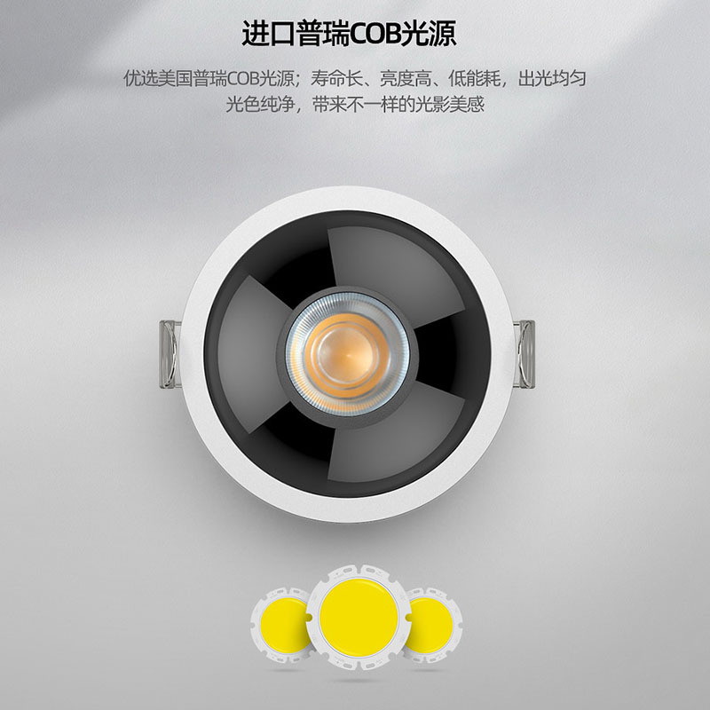 LED ultra-thin embedded spotlight 5cm height home decor low ceiling high color rendering 36&deg; wide-angle lighting wall washing light