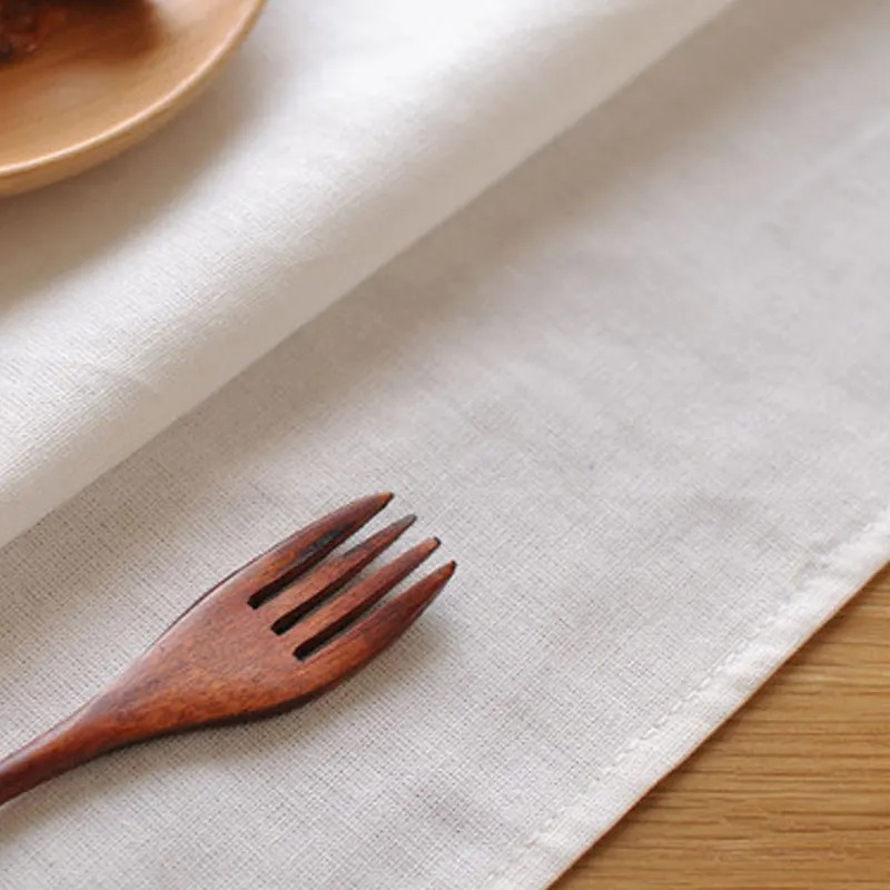 Servillas transfronterizas lino de algodón blanco sólido fiesta de bodas festivales decoración de la mesa almohadilla servillas