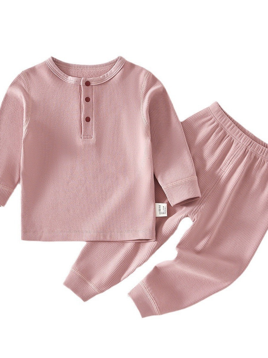 Juego de ropa interior térmica de abrigo para niños/niñas bebés de otoño/invierno, almacenamiento de calor, costura, ajustada, ropa básica, cepillada, gruesa, juego para niños