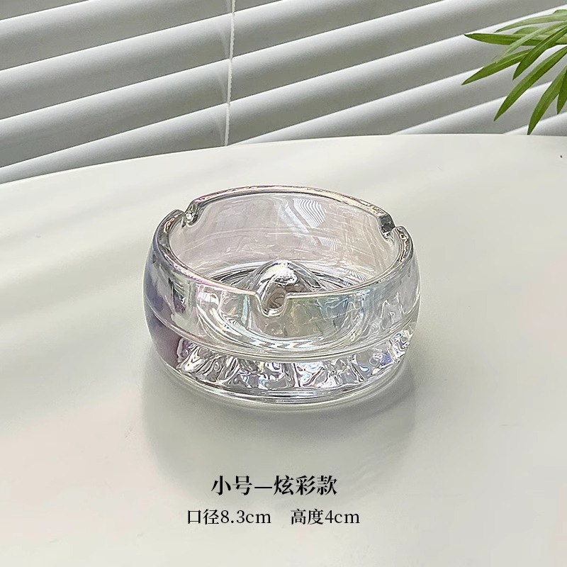 Cenicero de vidrio de lujo ligero y de alto nivel vista montaña sala de estar doméstica decoración de oficina cenicero transparente hotel clubhouse comercial