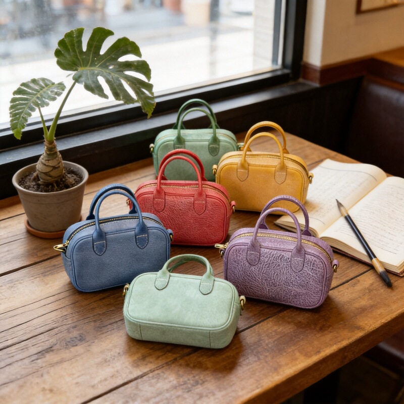 26 Mobile Phone Bag Made of First-Layer Matte Waxed Cowhide Leather, Handbag and Crossbody Bag, Single Shoulder Small Square Bag, 6354, High-End Chinese Style Design