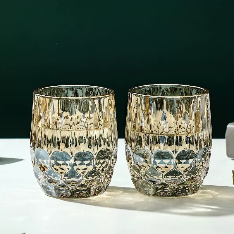 Transparent glass set for home use, tea cup for living room, light luxury style