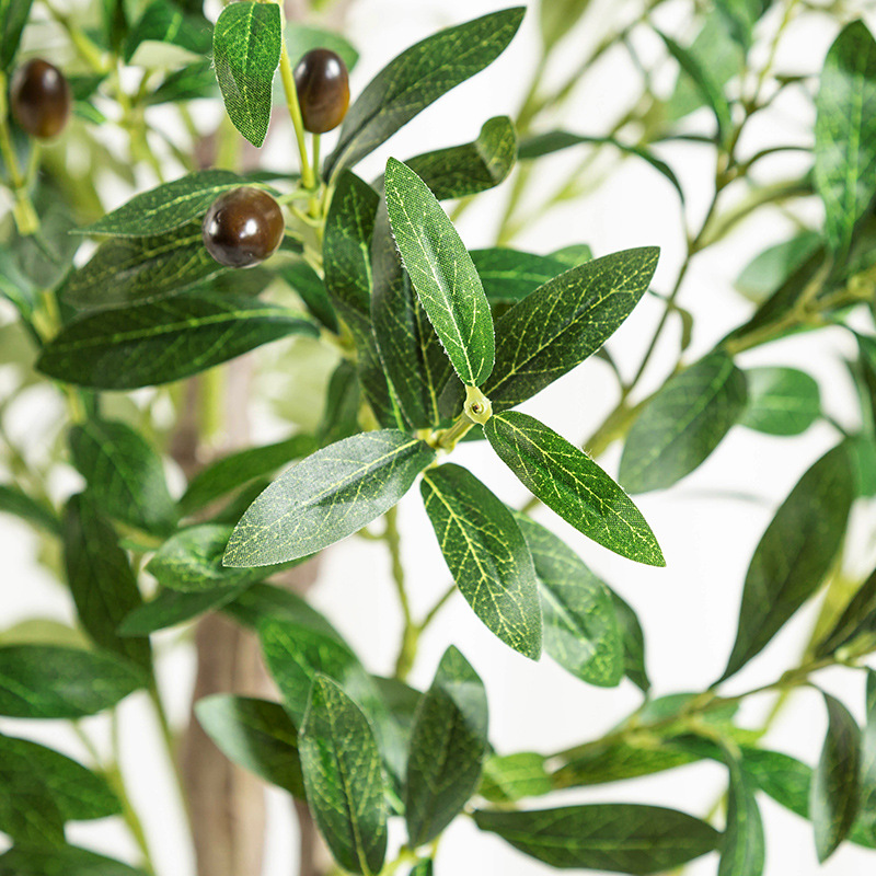 Planta artificial olivo olla casa sala de estar piso interior gran planta verde ventana centro comercial decoración árbol falso