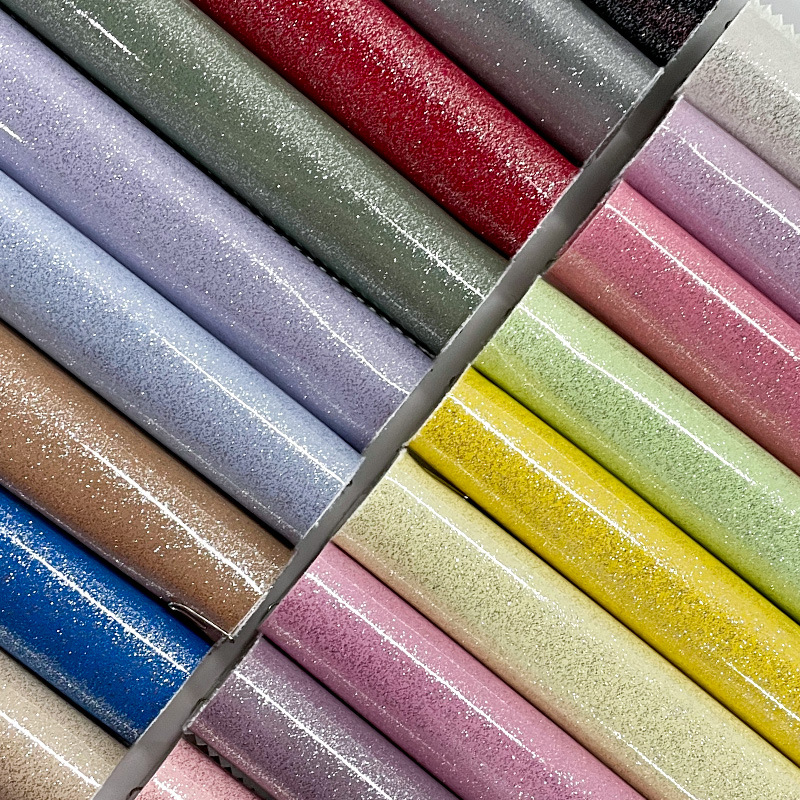 厂家直销水晶银粉格丽特皮革TPU面人造革箱包手袋鞋材家具皮料