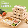 [Disposable lunch boxes]Degradation environmental protection Pulp tableware Multi-grid Fission Lunch box Take-out food Fast food hotel Supplies