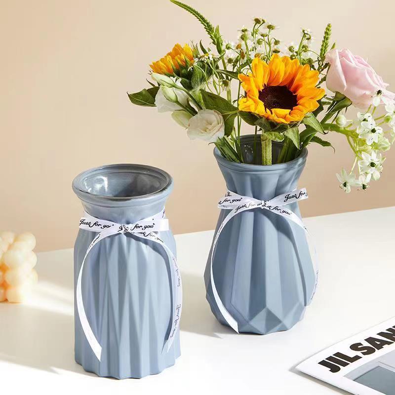 Jarrón de vidrio de porcelana como flores secas sala de estar creativa arreglo floral Lily Rose decoración de escritorio acuático