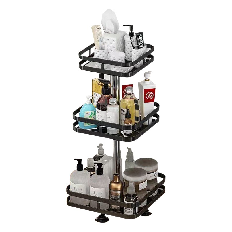 Fabricante mesa giratoria condimento rack baño cosméticos almacenamiento rack multi-capa cocina almacenamiento giratorio condimento rack