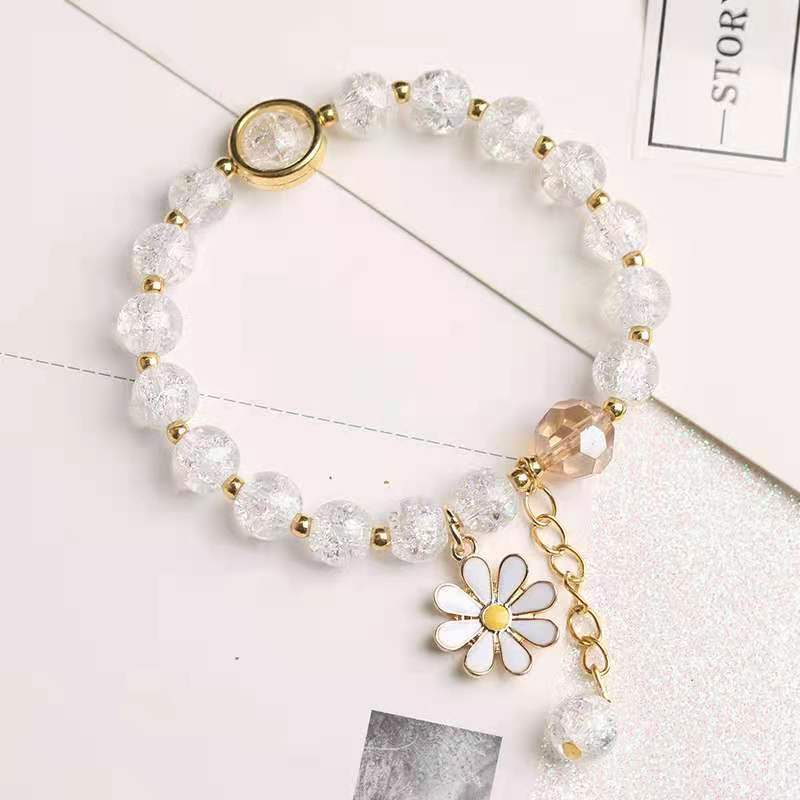 17g Weight Bracelets Classification 1 Piece Quantity Daily Occasion Crystal Material Chrysanthemum Pattern Women'S Gender Beaded Design Fashion Style 1 Piece Fashion Chrysanthemum Crystal Beaded Women's Bracelets 4