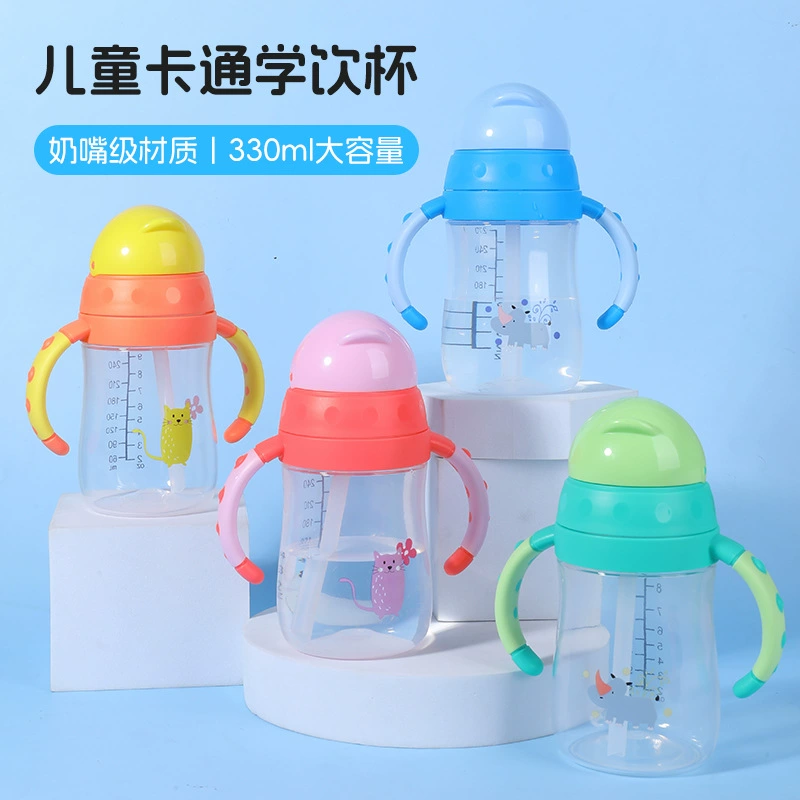 Children's capacious tea cup with glass, handle, glass, 270 ml