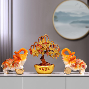 Lucky Elephant pair of ornaments light luxury high-end living room TV cabinet wine cabinet home housewarming modern creative decorations