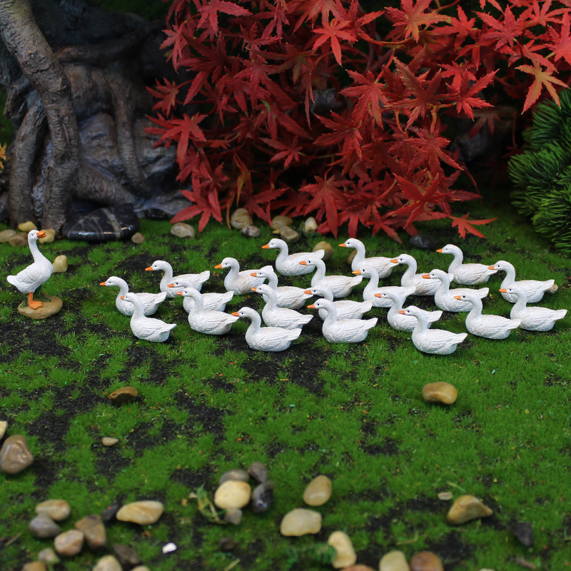 Moss Micro-Landscape Simulated Cute Little Duck Ornaments Cross-Border Succulent Potted Garden Decorations Resin Crafts