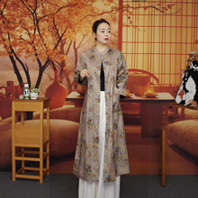 双面双穿2025新款春秋中年女装桑蚕丝提花中长款风衣外桃上衣