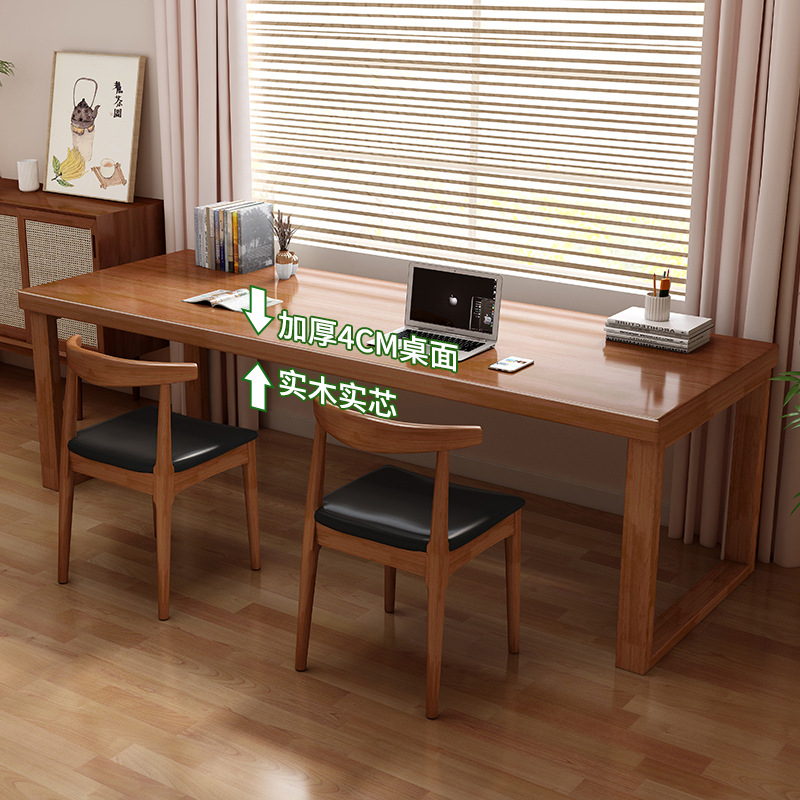 De madera maciza doble escritorio mesa de comedor combinación de lectura y negociación escritorio estudio en el hogar Mesa Grande mesa de trabajo