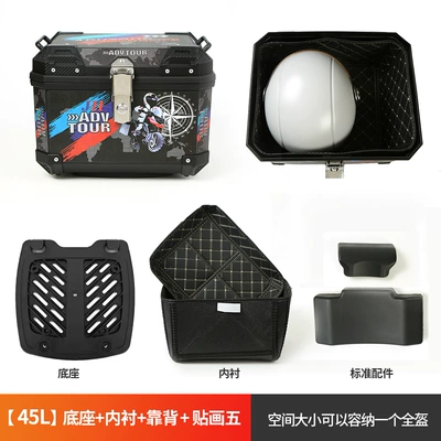 Universal Electric Vehicle Storage – Motorcycle trunk - 45l-bottom-panel-lining-backrest-decal-5