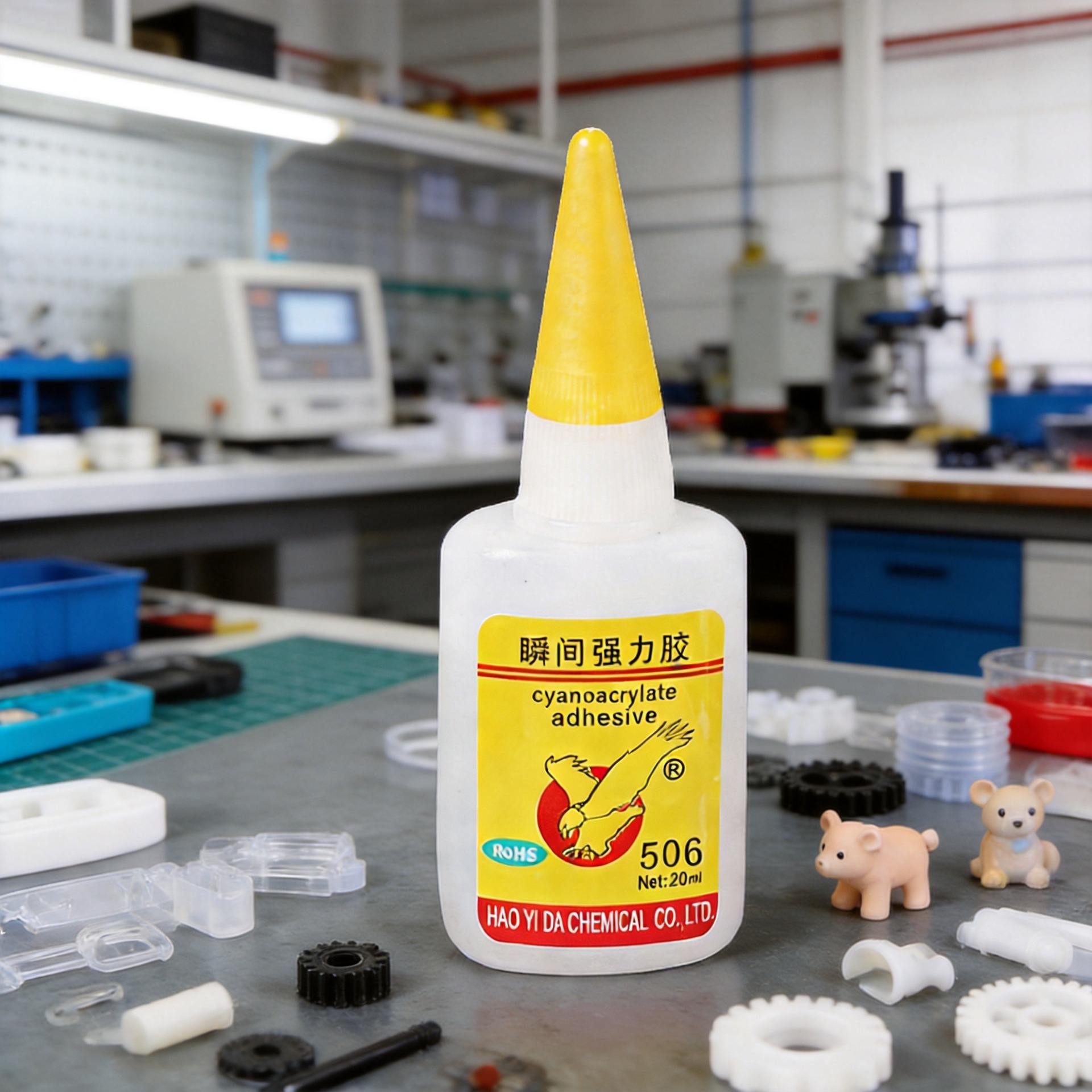 506低白化快干型强力粘塑料橡胶玩具瞬间全透明单组份万能502胶水