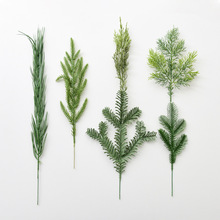 NUCHI跨境圣诞节仿真叶松果PE松针叶插枝圣诞树花环藤条装饰配件