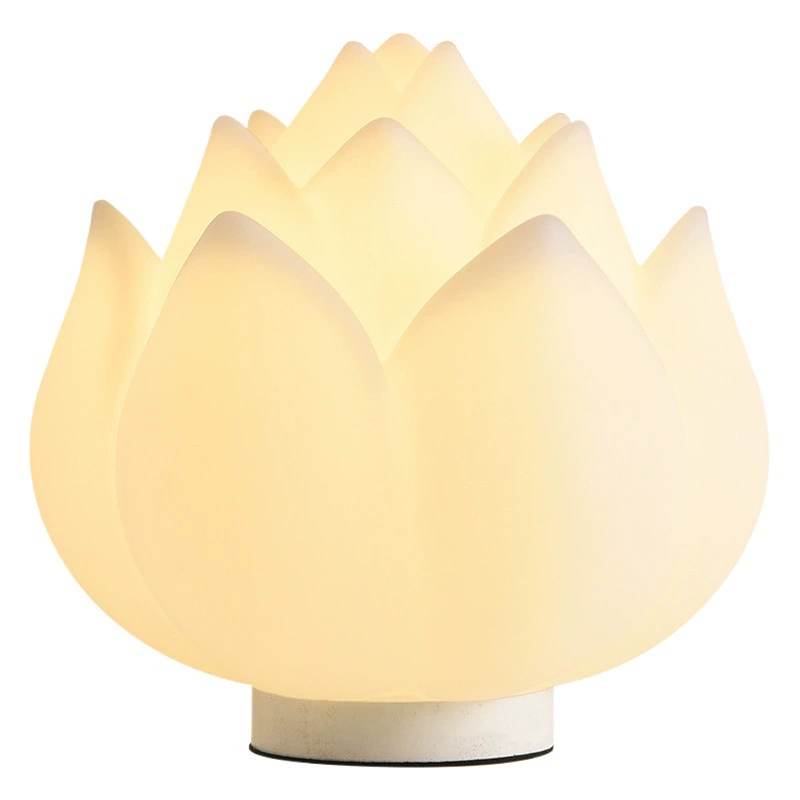 Спальня прикроватная настольная лампа креативная лампа лотоса современный стиль красный цветок украшение дома Защита глаз ночник набор Чжуншань освещение