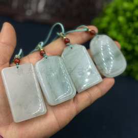 天山翠吊坠平安无事牌天然新疆金丝玉石平安扣面包牌玉坠子批发