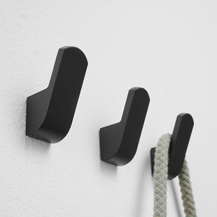 Bathroom Towel Hook Single Small Size No-Drill Black Entryway Closet Coat Hook