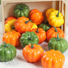 仿真南瓜蔬菜模型泡沫假南瓜道具迷你带柄小南瓜摆件万圣节装饰品