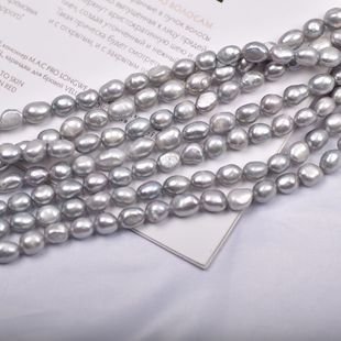 Baroque really many hemp special-shaped two-sided light 8-9mm gray small stone shape natural freshwater pearl diy accessories