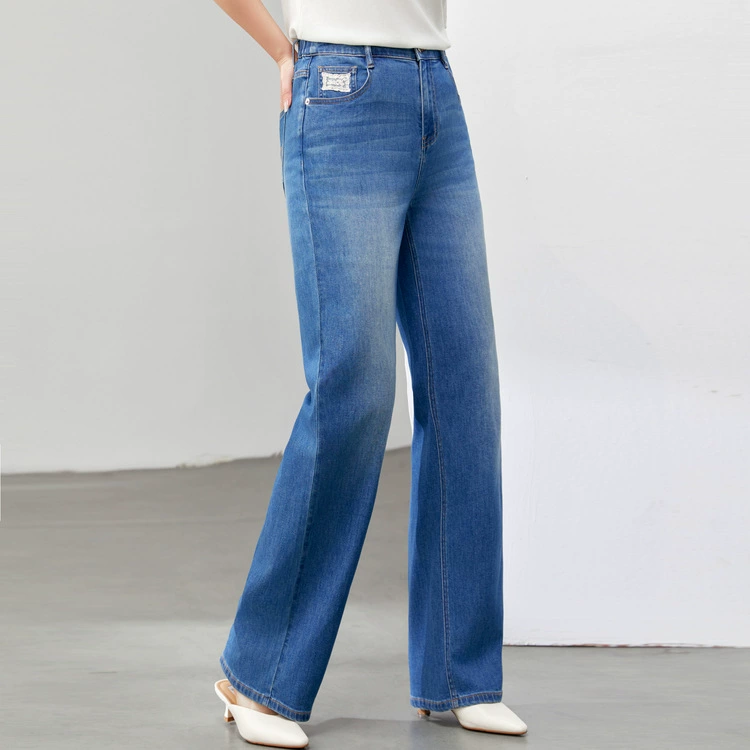 [Американский ретро тонкий дикий картофель фри брюки джинсы] Funny Show большой размер женский толстый mm2025 весенний новый