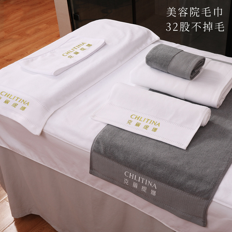 Beauty Salon Towel Bath Towel 100% Cotton 32 Strands Lint-Free Water-Absorbent Thickeneded Pure Cotton High-End Hotel Gray White Towel Beauty Salon Towel Bath Towel 100% Cotton 32 Strands Lint-Free Water-Absorbent Thickeneded Pure Cotton High-End Hotel Gray White Towel