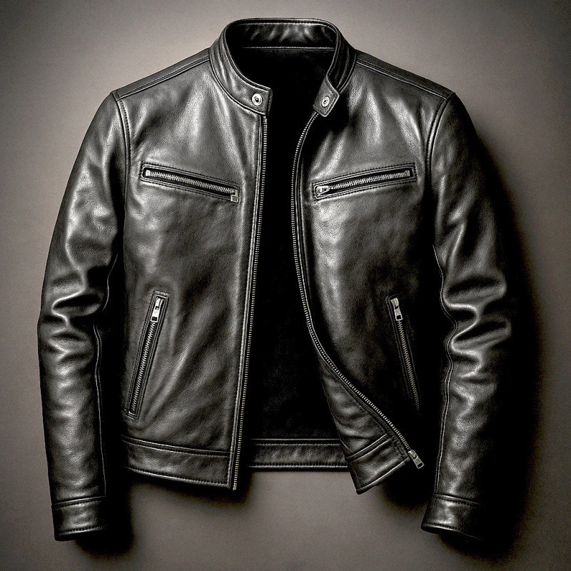 Locomotora transfronteriza chaqueta de cuero PU hombre chaqueta de cuello delgado chaqueta de piloto punk Europa y América comercio exterior ropa de hombre al por mayor